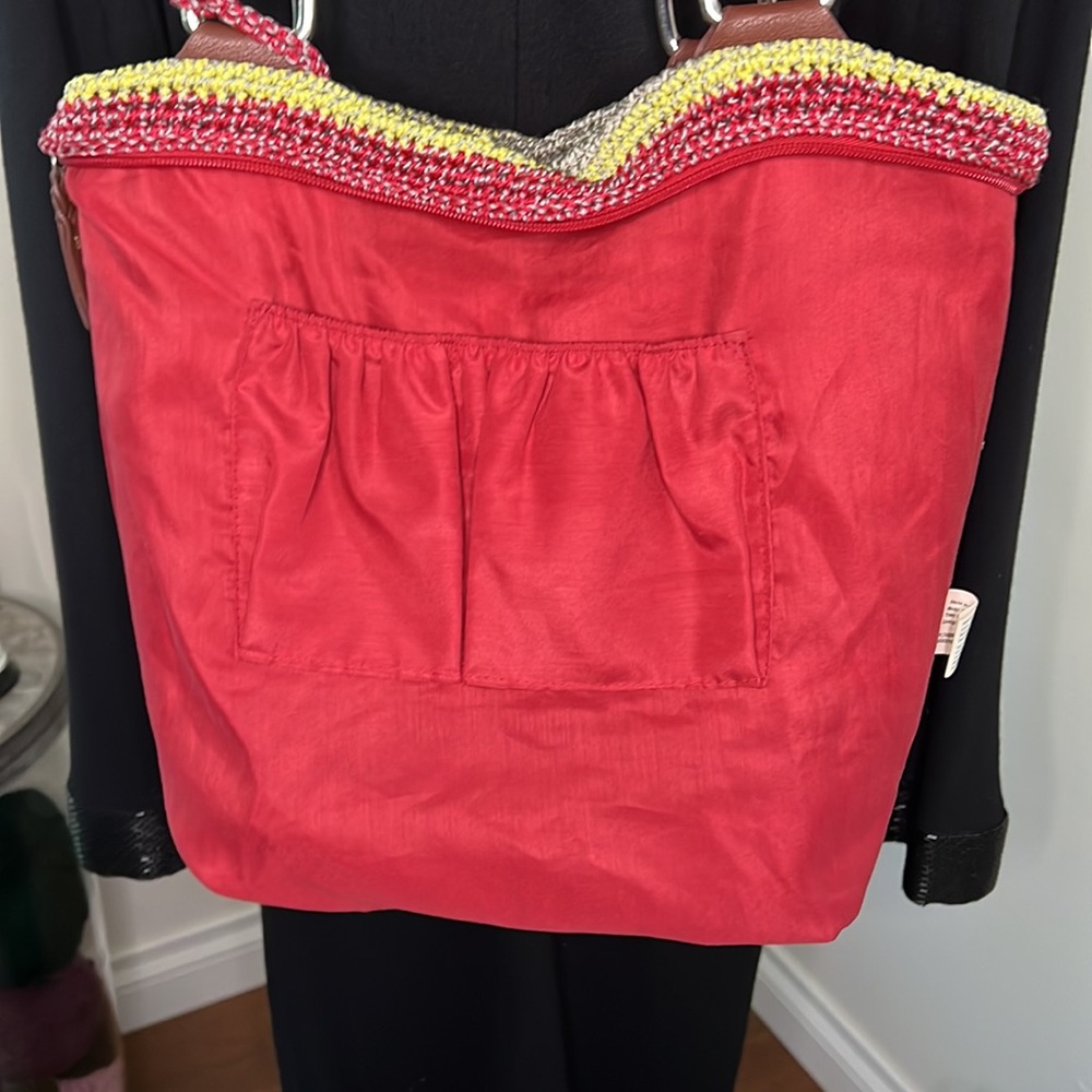 Multicolor Crochet Tote Bag with Braided Handles - Picture 7 of 11